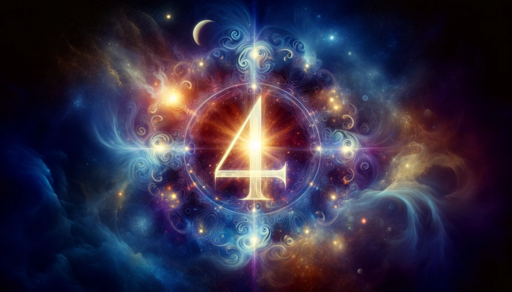 An abstract representation of a spiritual number, depicted against a cosmic background