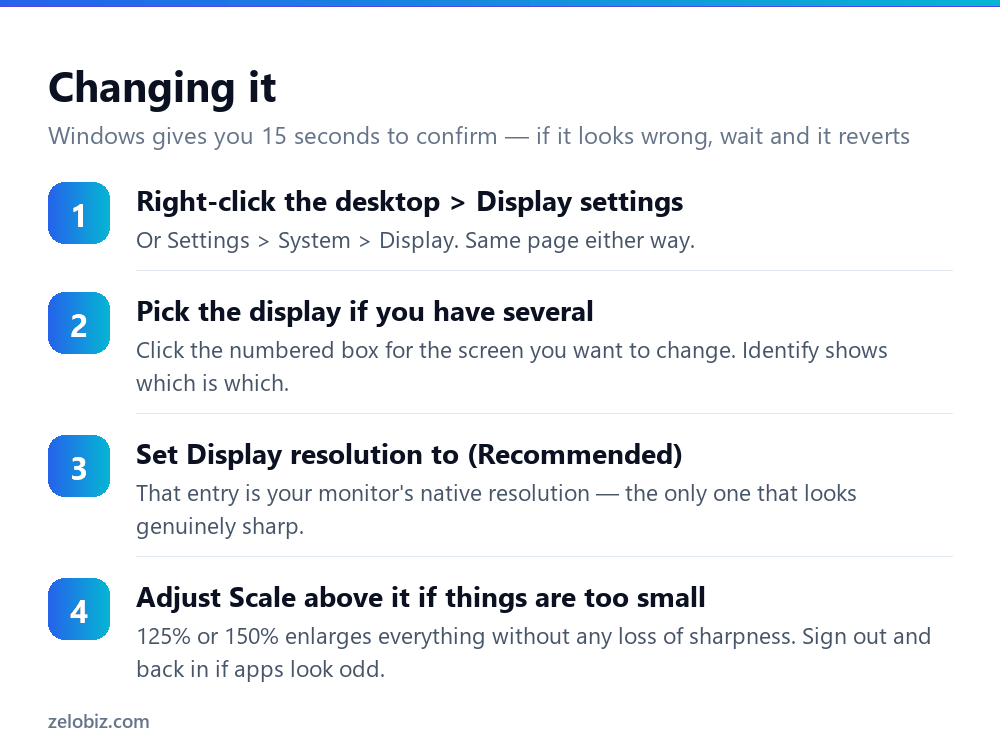 How to Change Screen Resolution (And When Not To) 3 Four steps to change screen resolution and scaling in Windows display settings