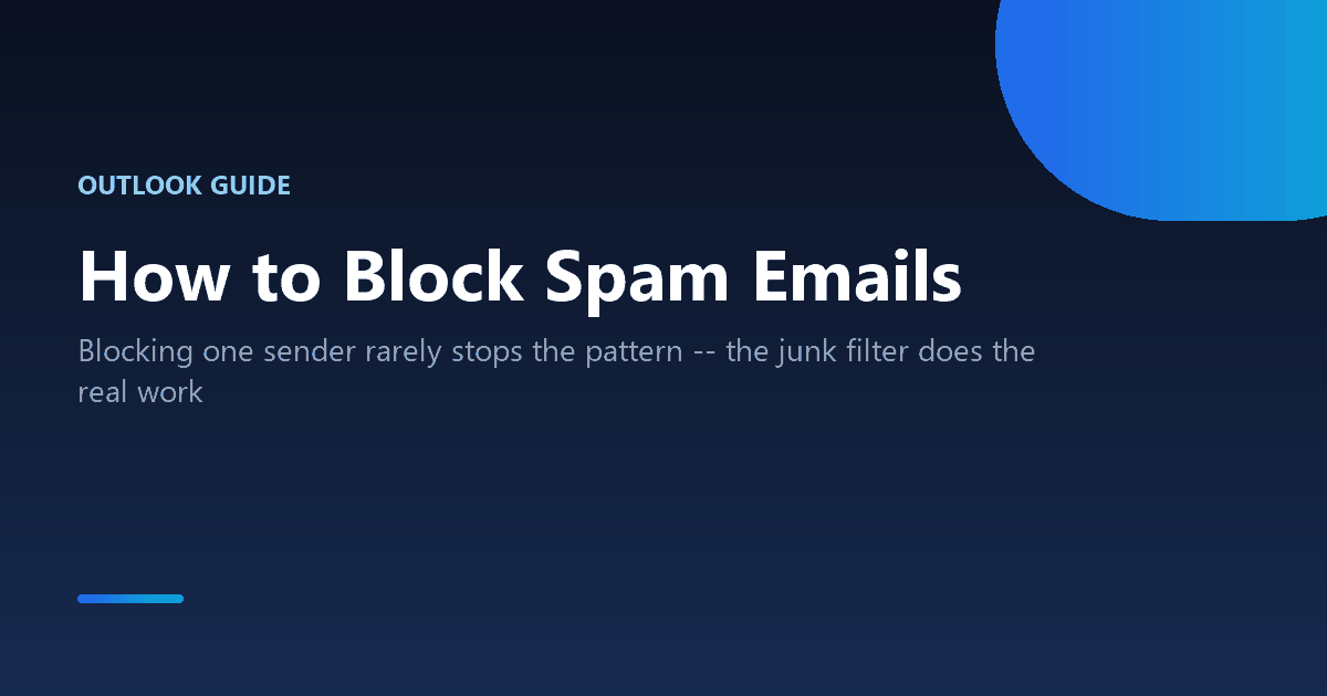 How to block spam and junk emails in Outlook