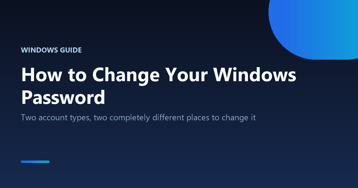 How to change your Windows password for a local account or Microsoft account