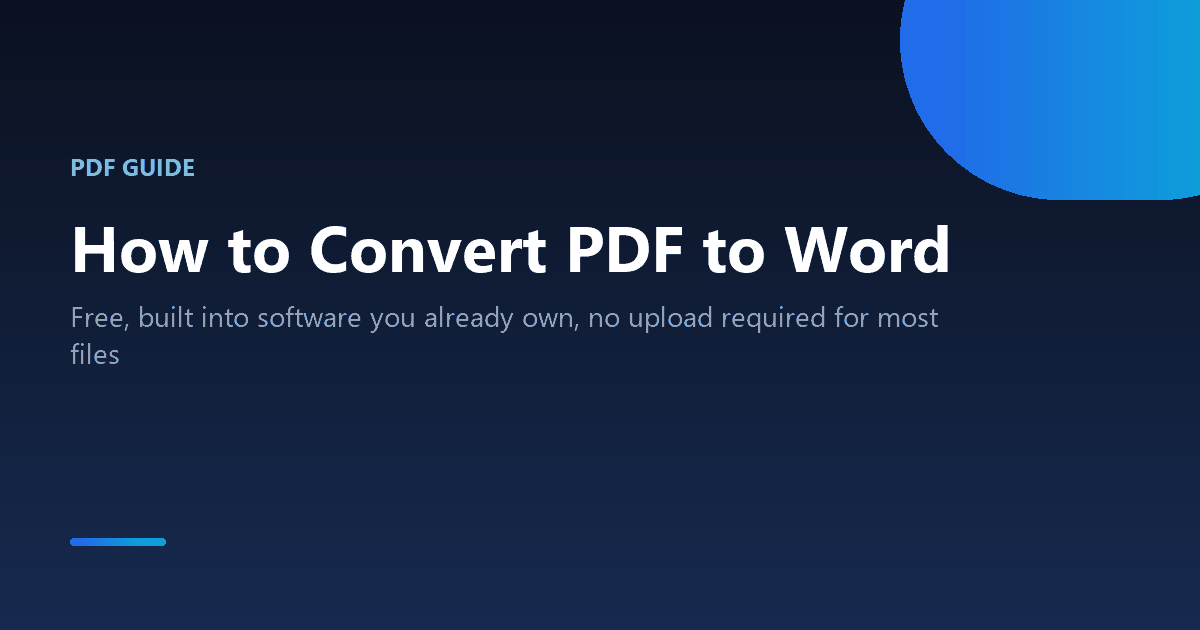 How to convert a PDF to an editable Word document