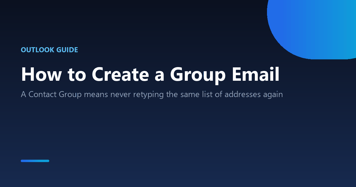 How to create a reusable group email list in Outlook