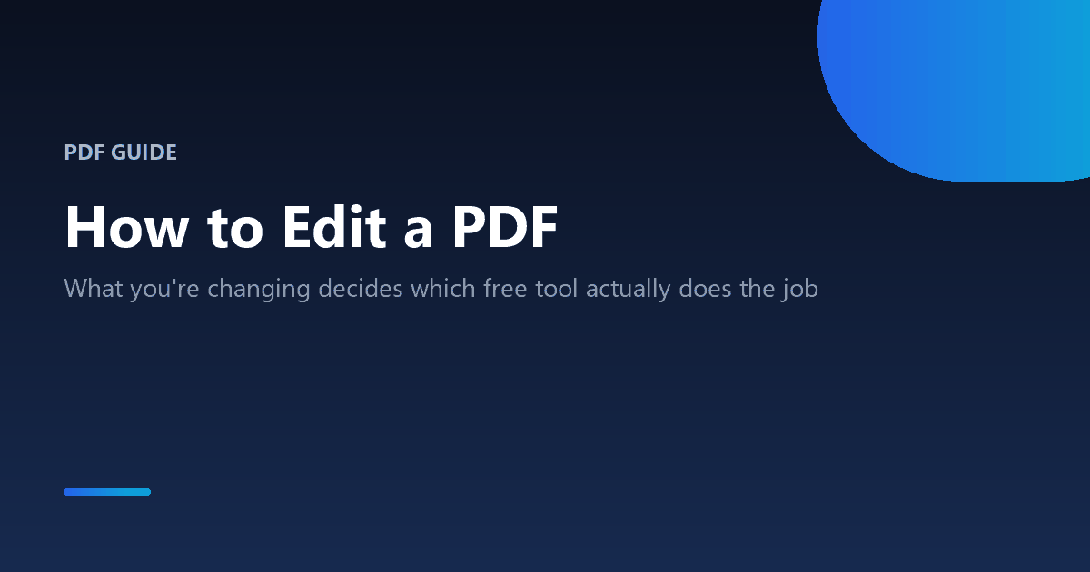 How to edit a PDF file -- text, images, pages and forms