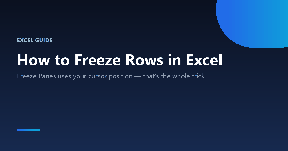 How to freeze rows and columns in Excel using Freeze Panes