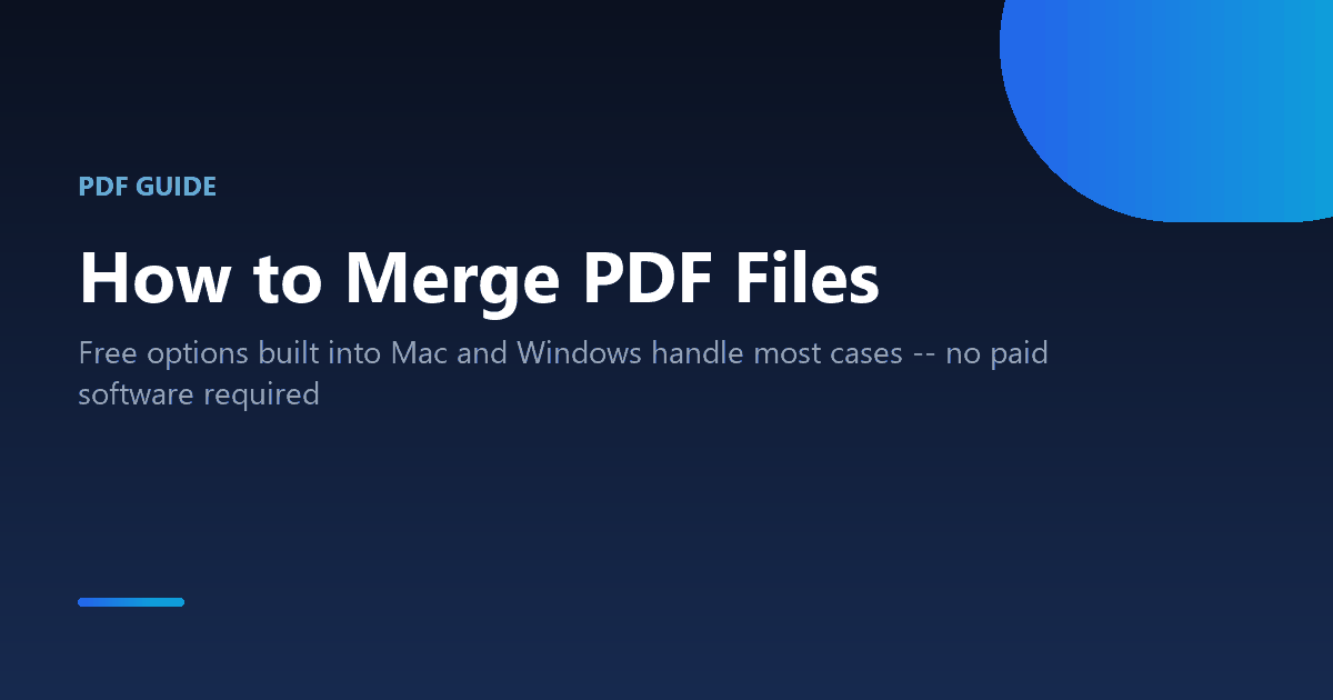 How to merge multiple PDF files into one document