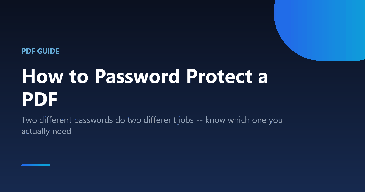 How to add a password to a PDF file to restrict opening or editing
