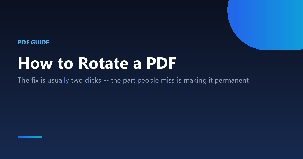 How to rotate a sideways or upside-down PDF page permanently