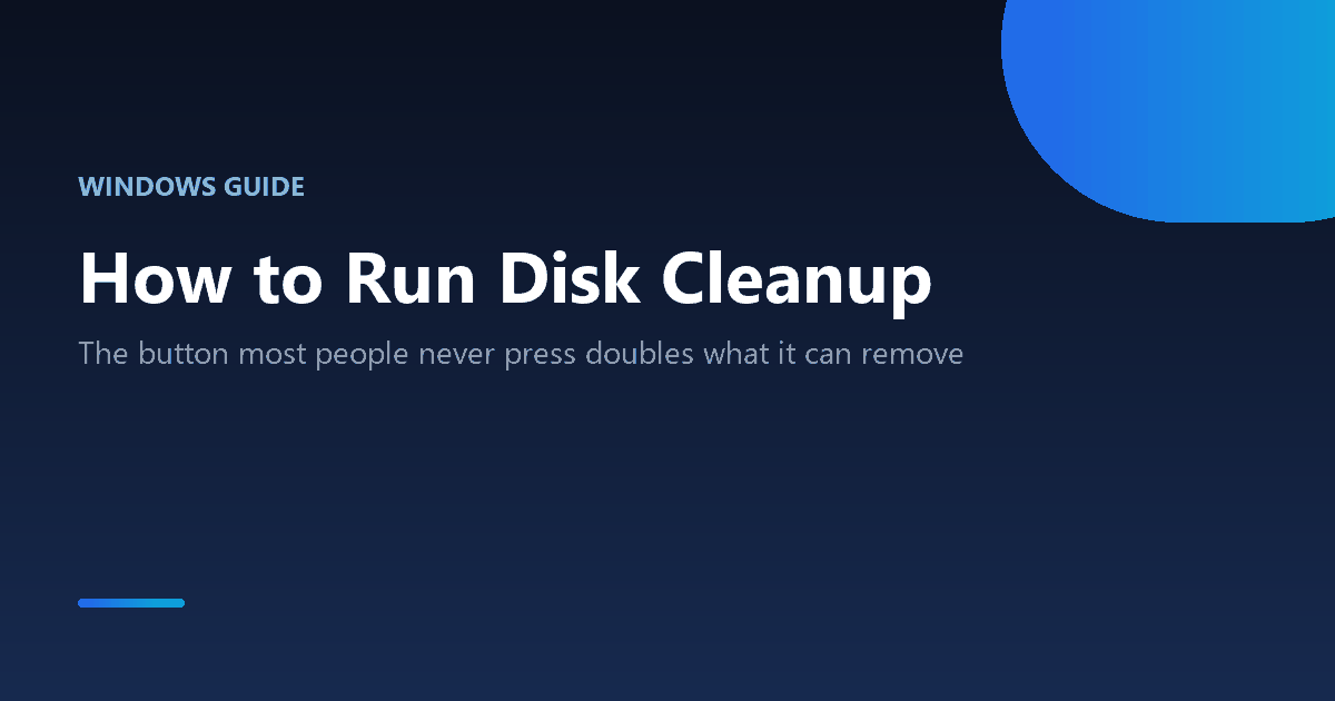How to run Disk Cleanup on Windows including the clean up system files option