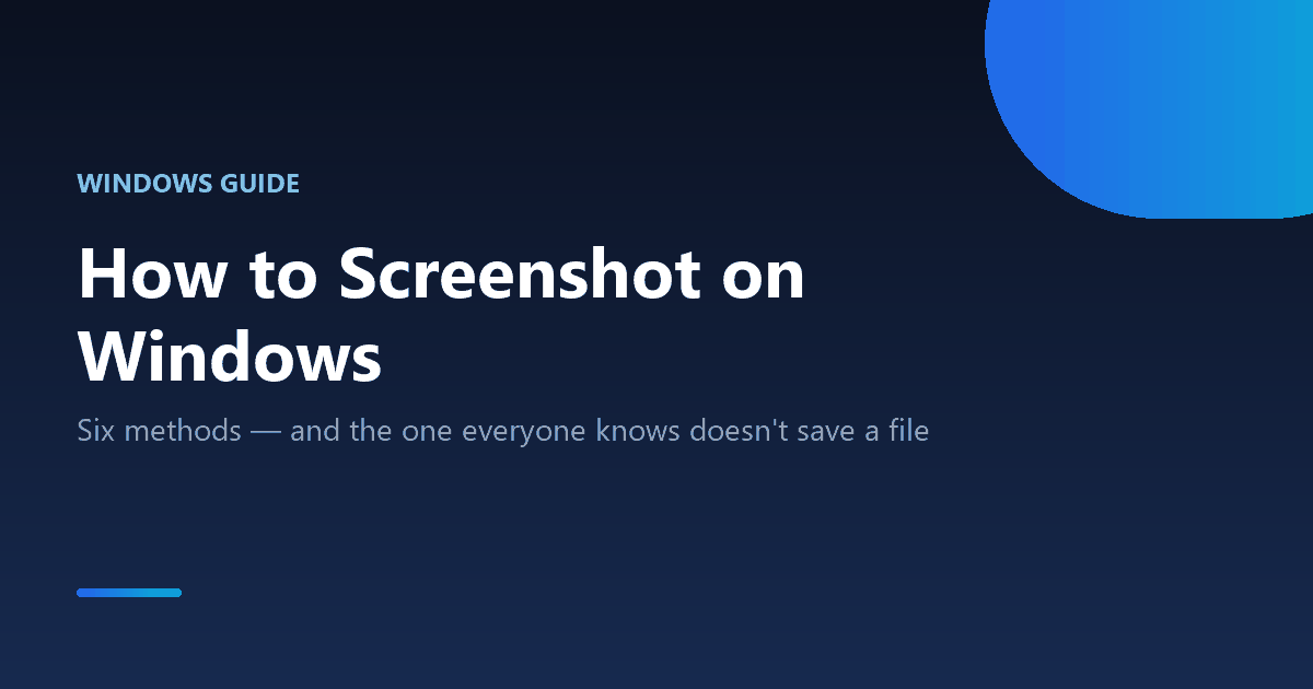 How to take a screenshot on Windows 10 and 11 using six built-in methods