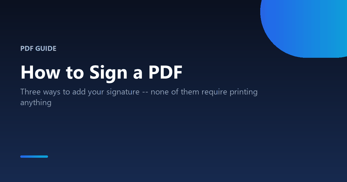 How to sign a PDF document without printing it