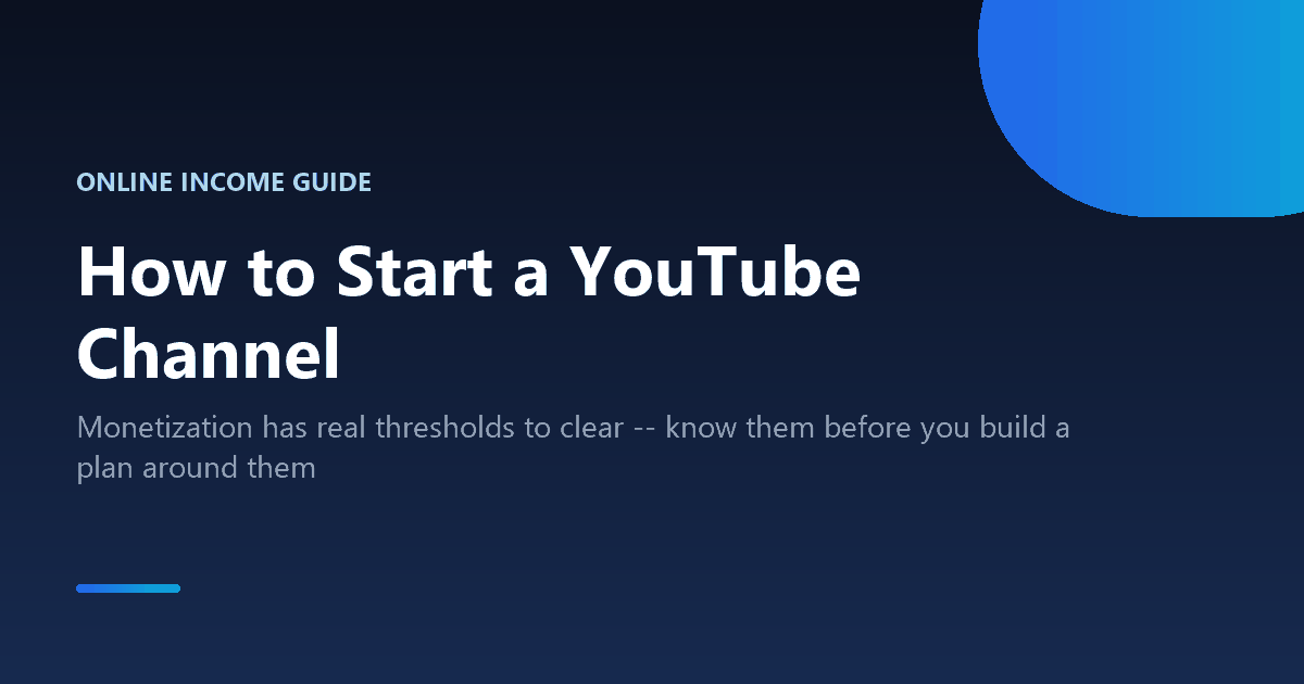 How to start a YouTube channel and reach monetization