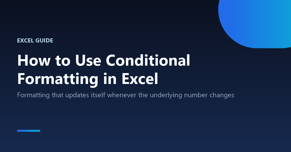 How to use conditional formatting in Excel to highlight cells automatically