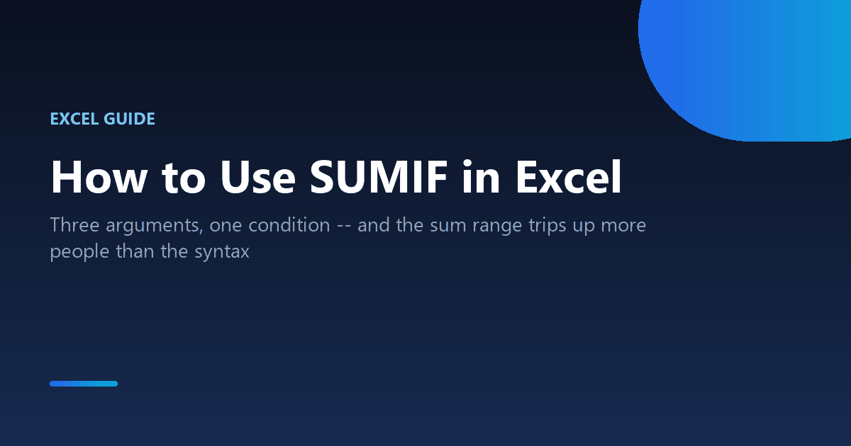 How to use SUMIF in Excel to add cells that match a condition