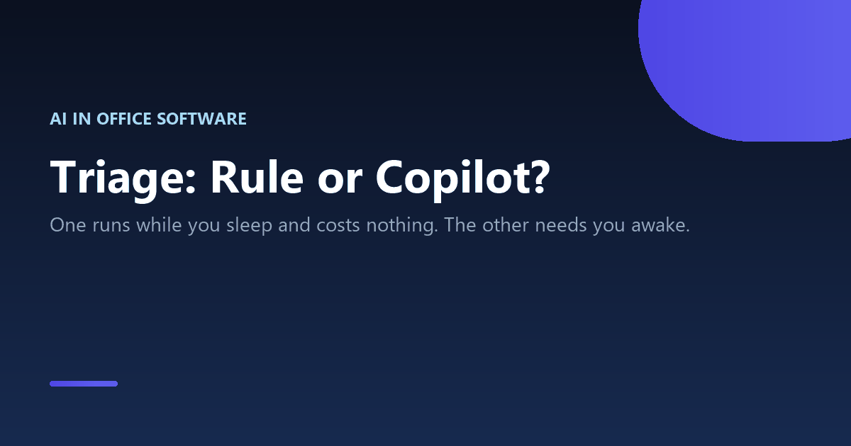 AI Email Triage in Outlook: When a Rule Beats Copilot 2 Choosing between Outlook rules and Copilot for email triage