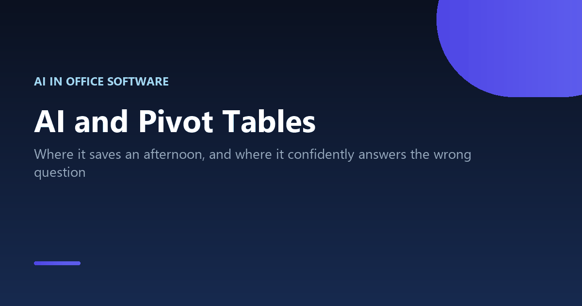 Using AI with Excel pivot tables