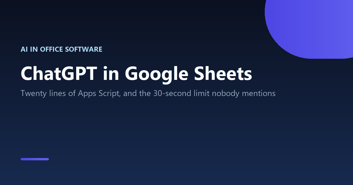 ChatGPT in Google Sheets Without Paying for an Add-On 2 Using ChatGPT in Google Sheets without an add-on