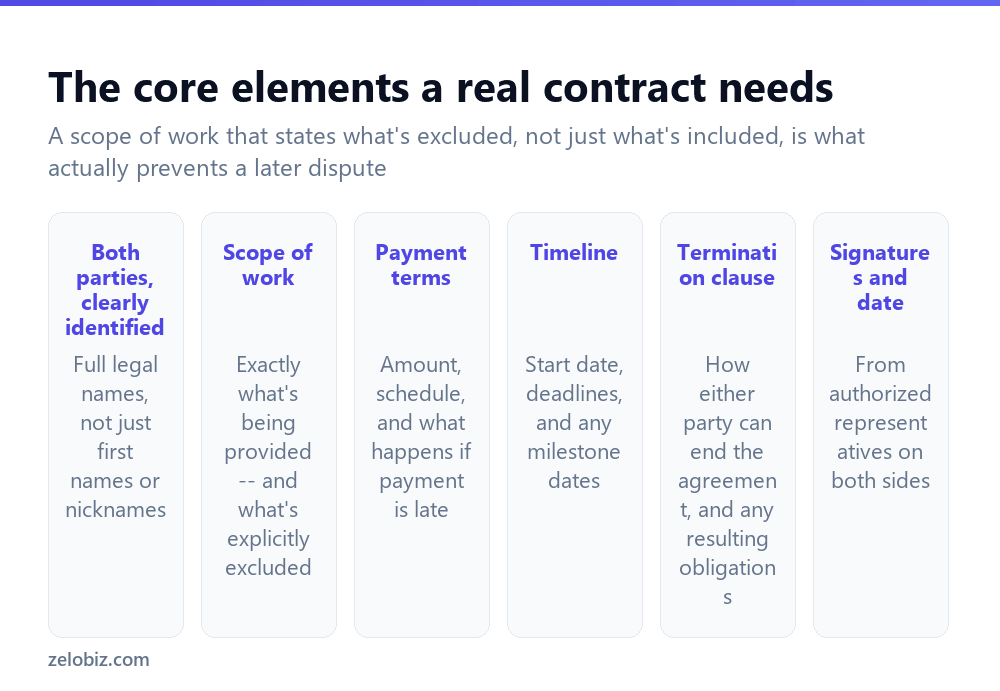 How to Write a Contract (That Actually Protects Both Sides) 2 The core elements a real, protective contract needs to include