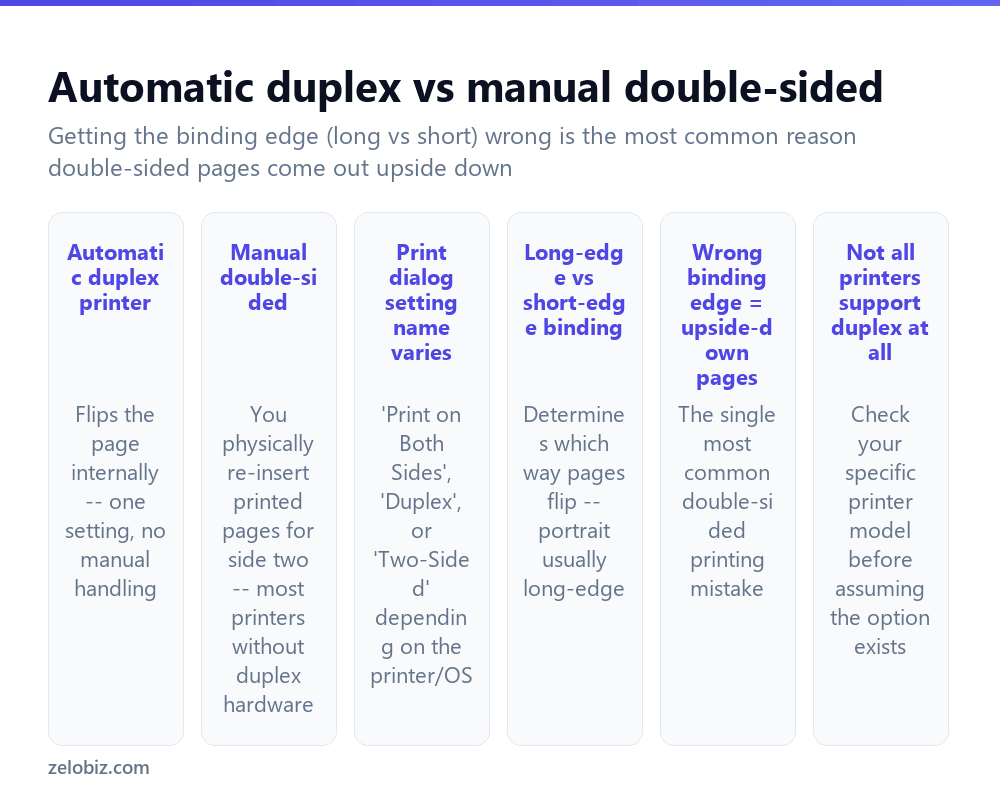 How to Print Double Sided (Automatic and Manual) 2 The difference between automatic and manual double-sided printing