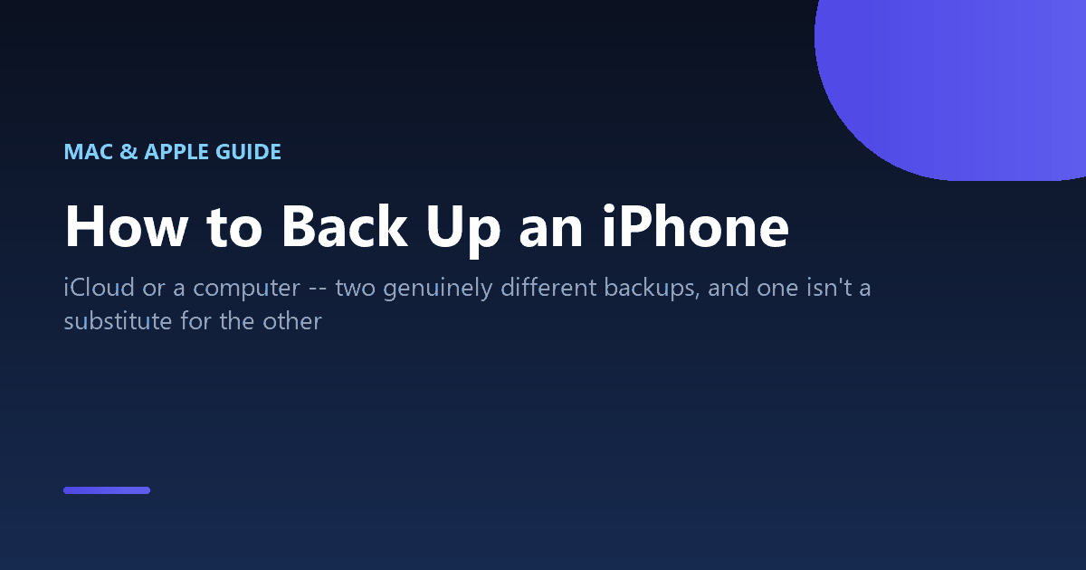 How to back up an iPhone using iCloud or a computer
