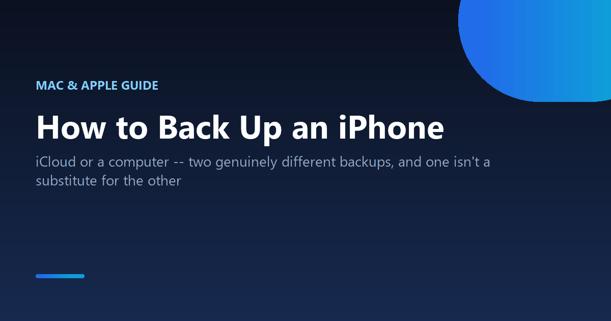 How to back up an iPhone using iCloud or a computer
