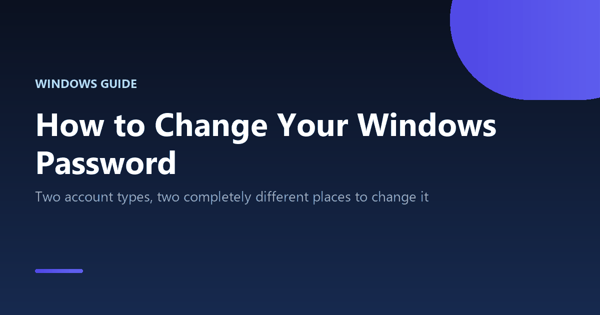 How to change your Windows password for a local account or Microsoft account