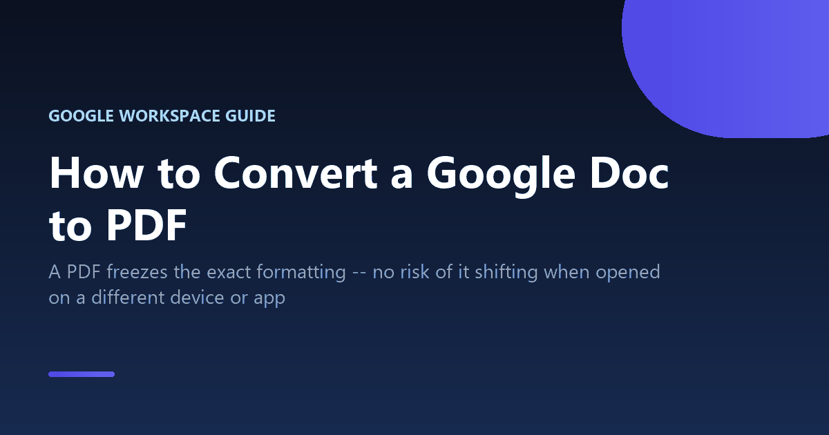 How to convert a Google Doc to PDF, several different ways