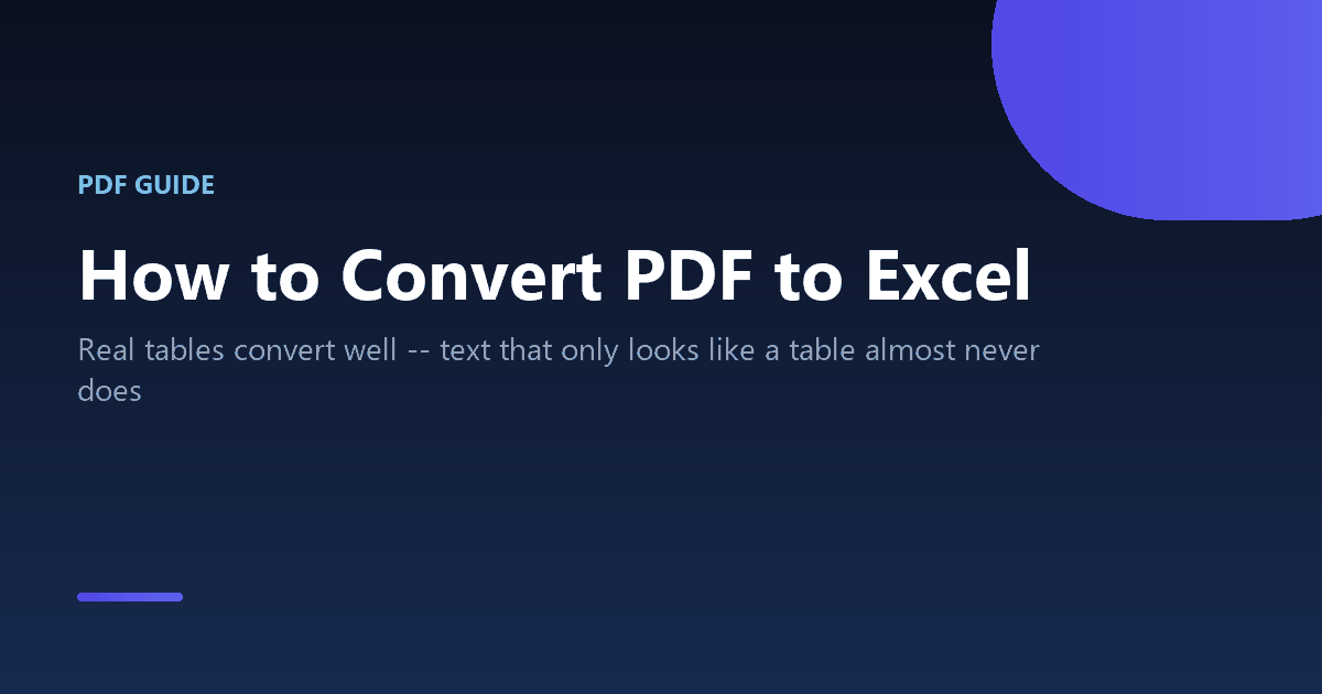How to convert a PDF table into an editable Excel spreadsheet