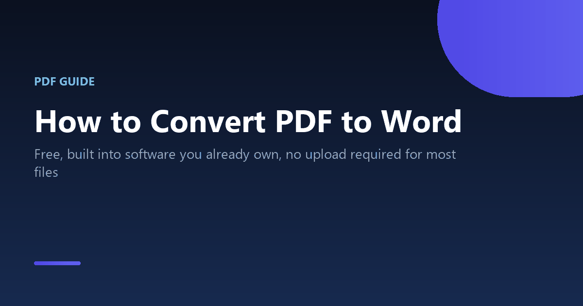 How to convert a PDF to an editable Word document