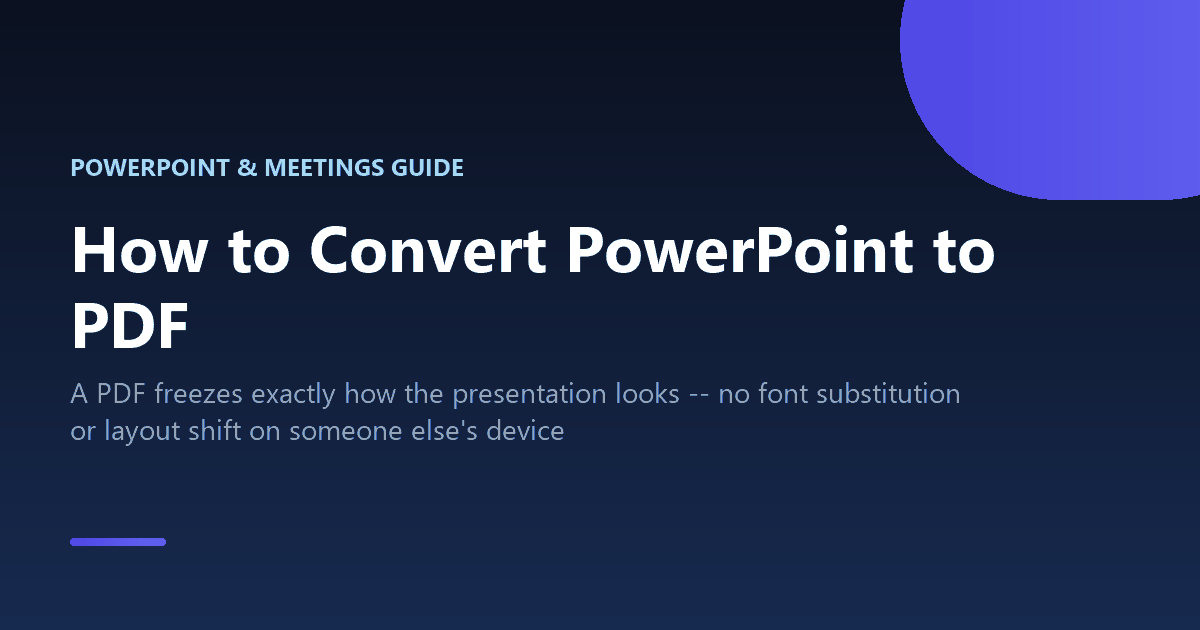 How to convert a PowerPoint presentation to PDF, several ways