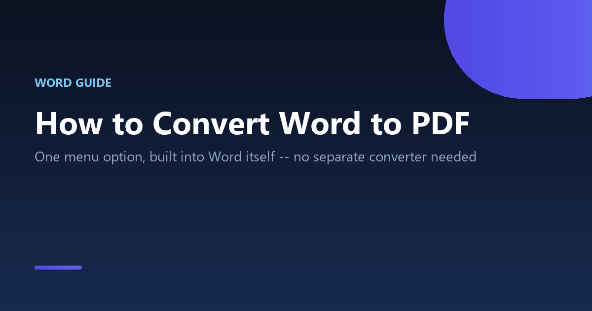 How to convert a Word document to PDF