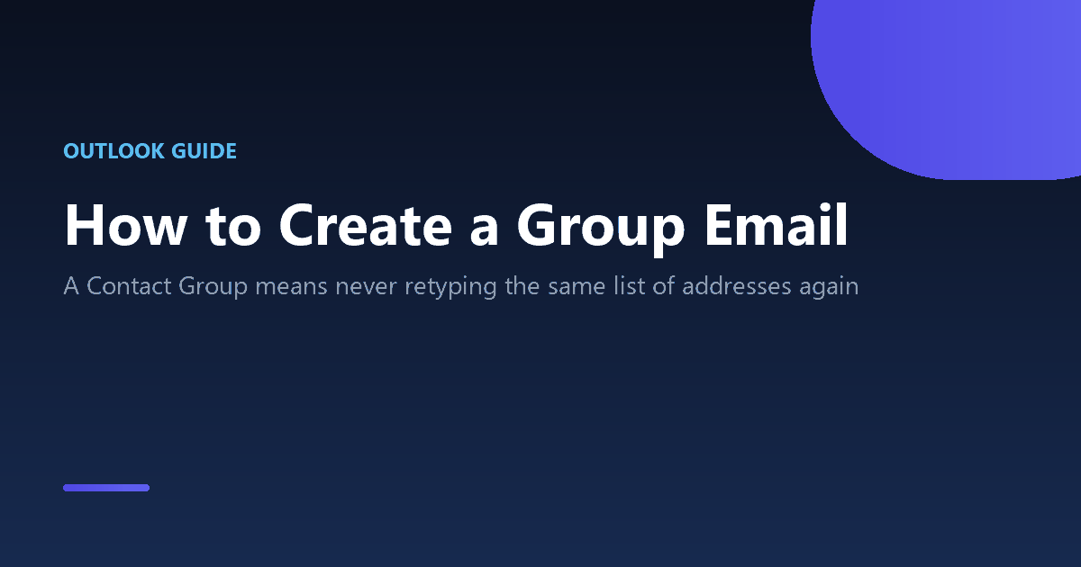 How to create a reusable group email list in Outlook