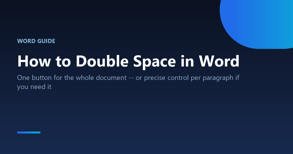 How to double space a document in Microsoft Word