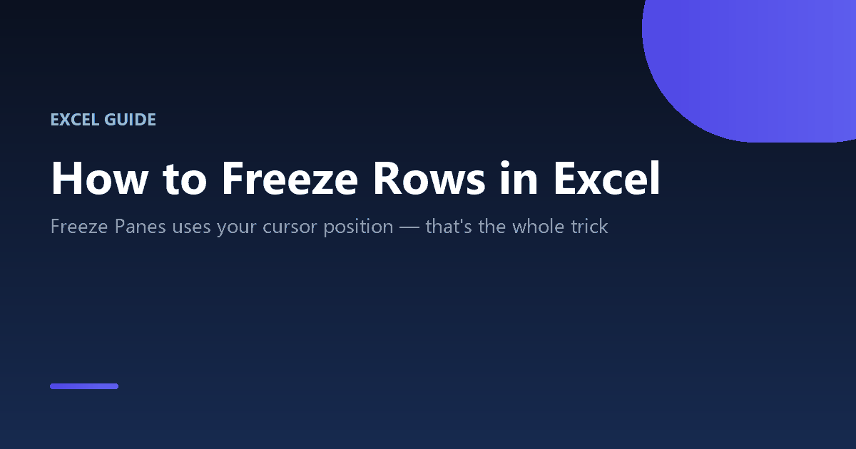 How to freeze rows and columns in Excel using Freeze Panes