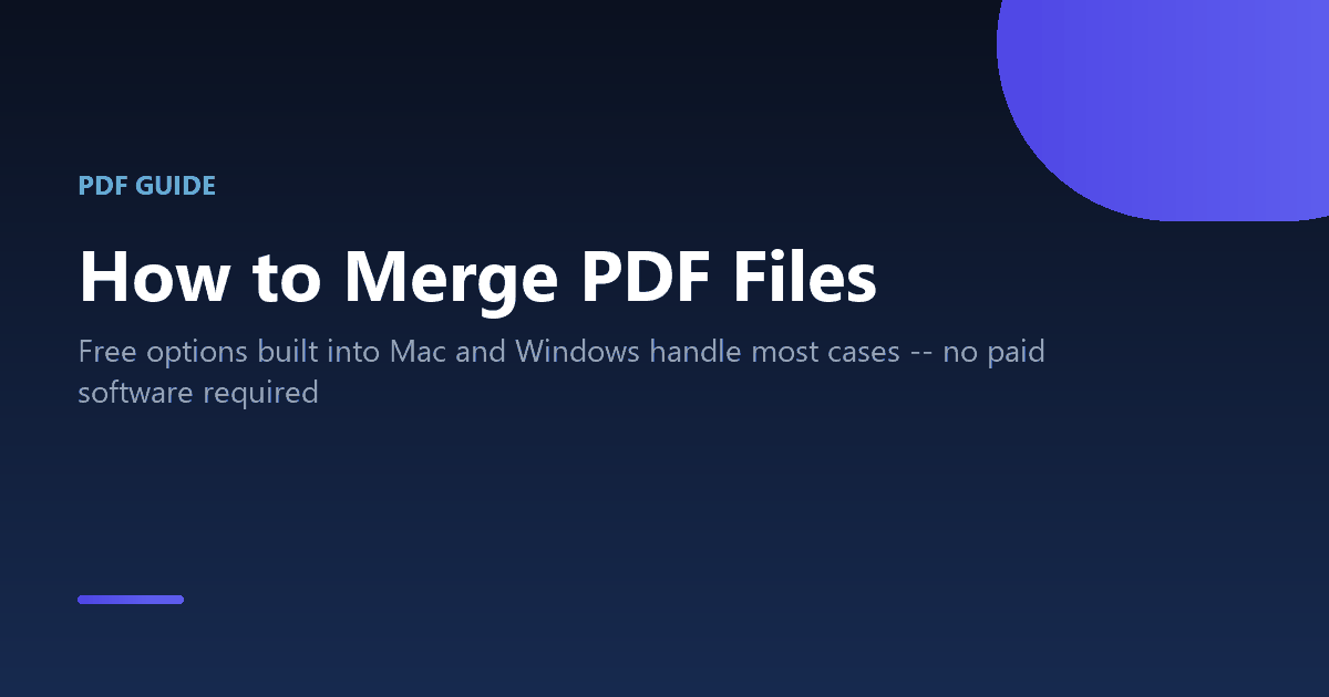 How to merge multiple PDF files into one document