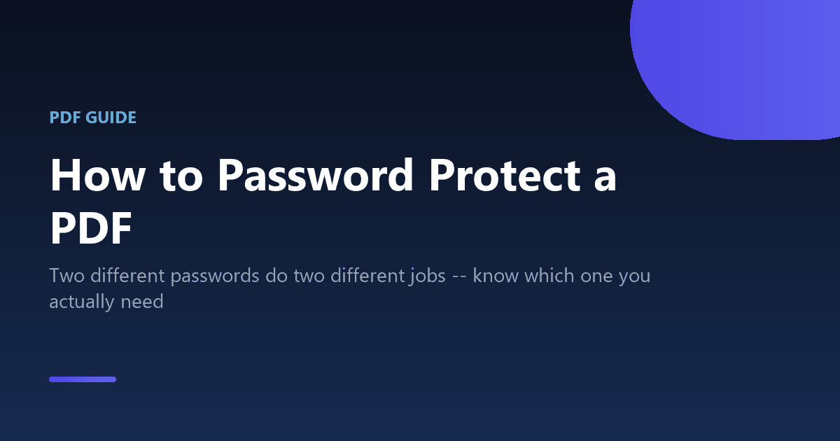How to add a password to a PDF file to restrict opening or editing