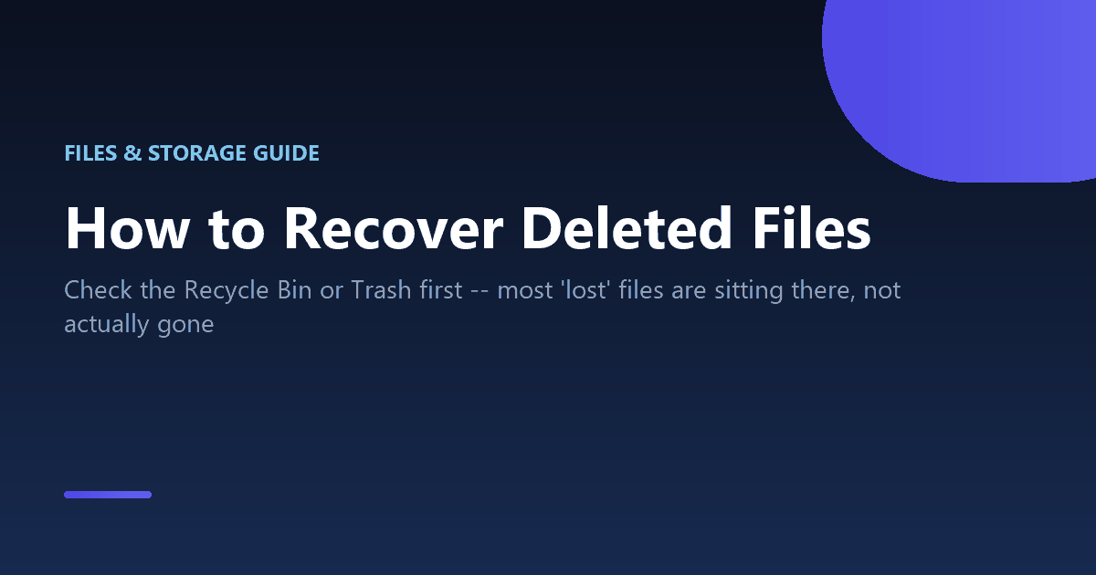 How to recover deleted files on Windows or Mac