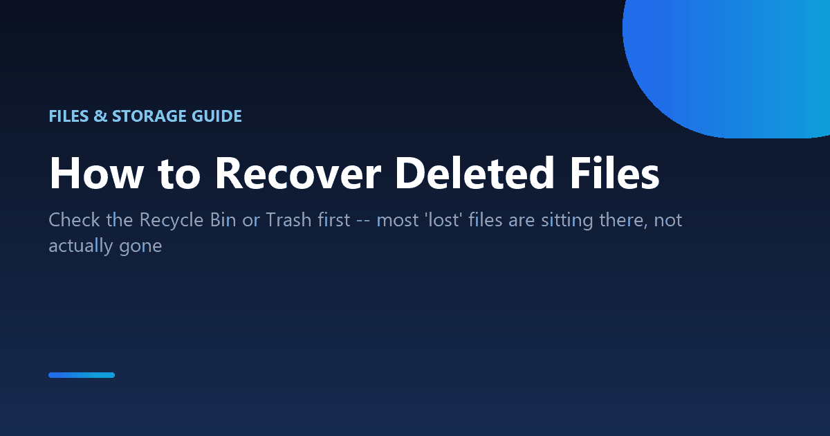 How to recover deleted files on Windows or Mac