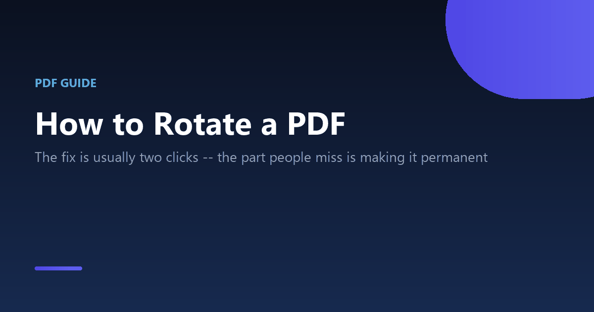 How to rotate a sideways or upside-down PDF page permanently
