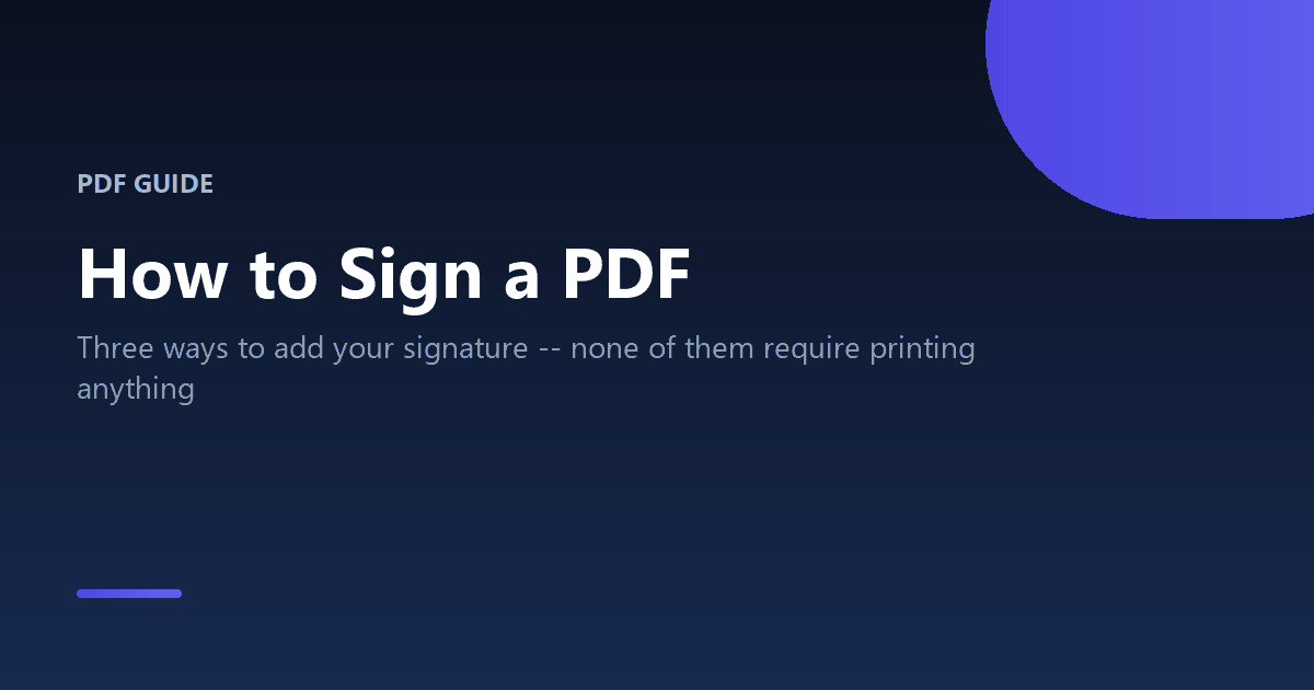 How to sign a PDF document without printing it