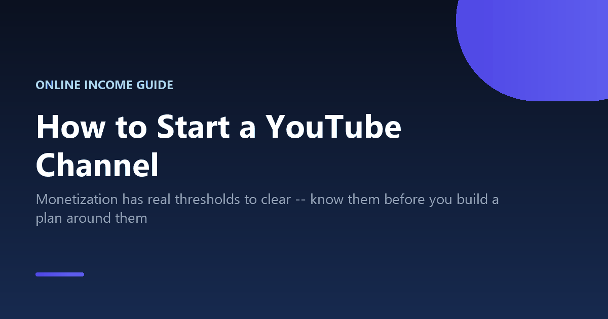 How to start a YouTube channel and reach monetization