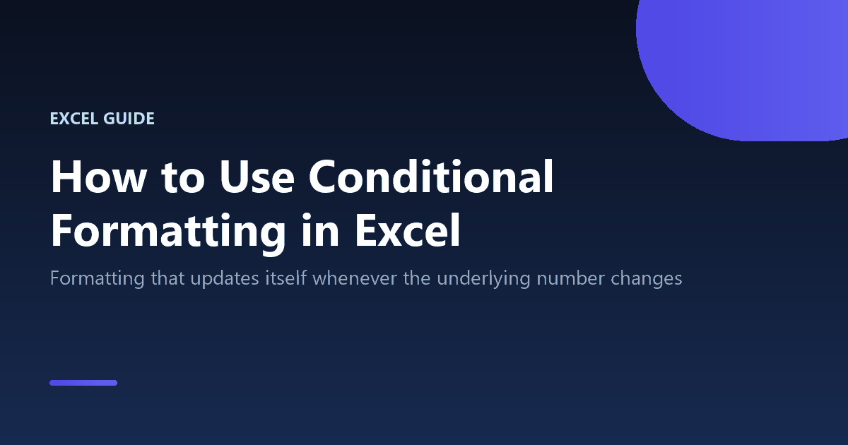 How to use conditional formatting in Excel to highlight cells automatically
