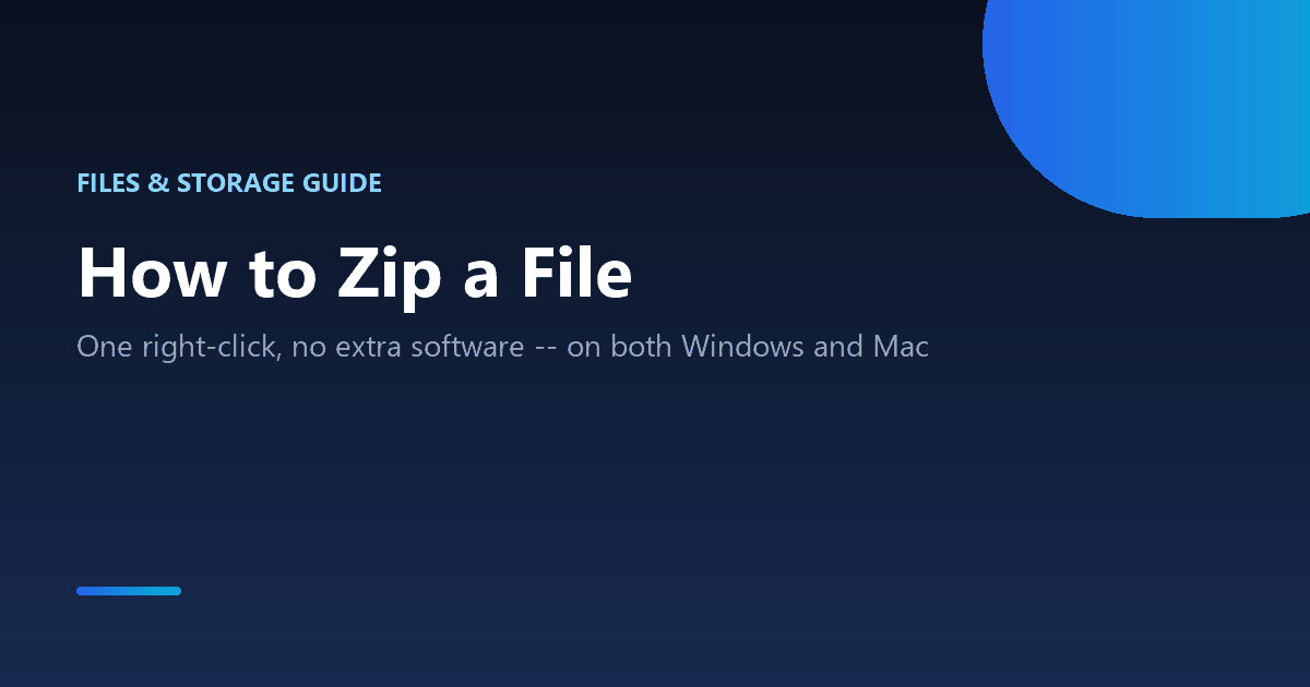 How to zip (compress) a file or folder on Windows or Mac