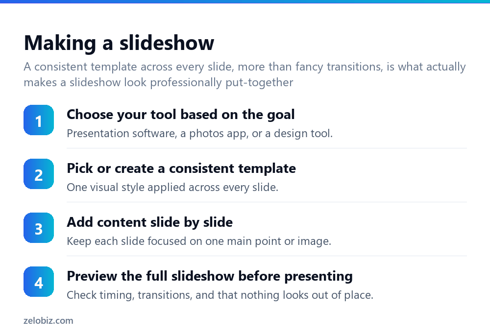 How to Make a Slideshow (Consistency Beats Fancy Transitions) 3 Steps to make a slideshow