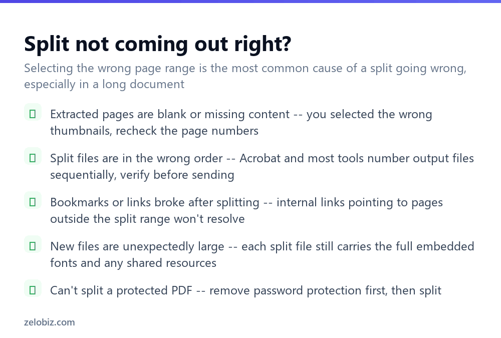 How to Split a PDF (Extract Pages Without Editing the Original) 4 Checklist for fixing problems when splitting a PDF