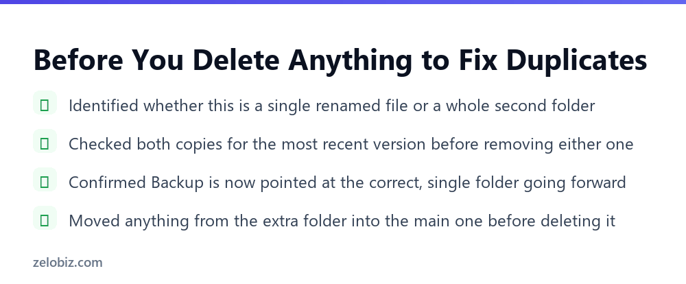OneDrive Duplicate Files: Why Backup Quietly Creates a Second Folder 5 Checklist for safely resolving OneDrive duplicate files without losing anything