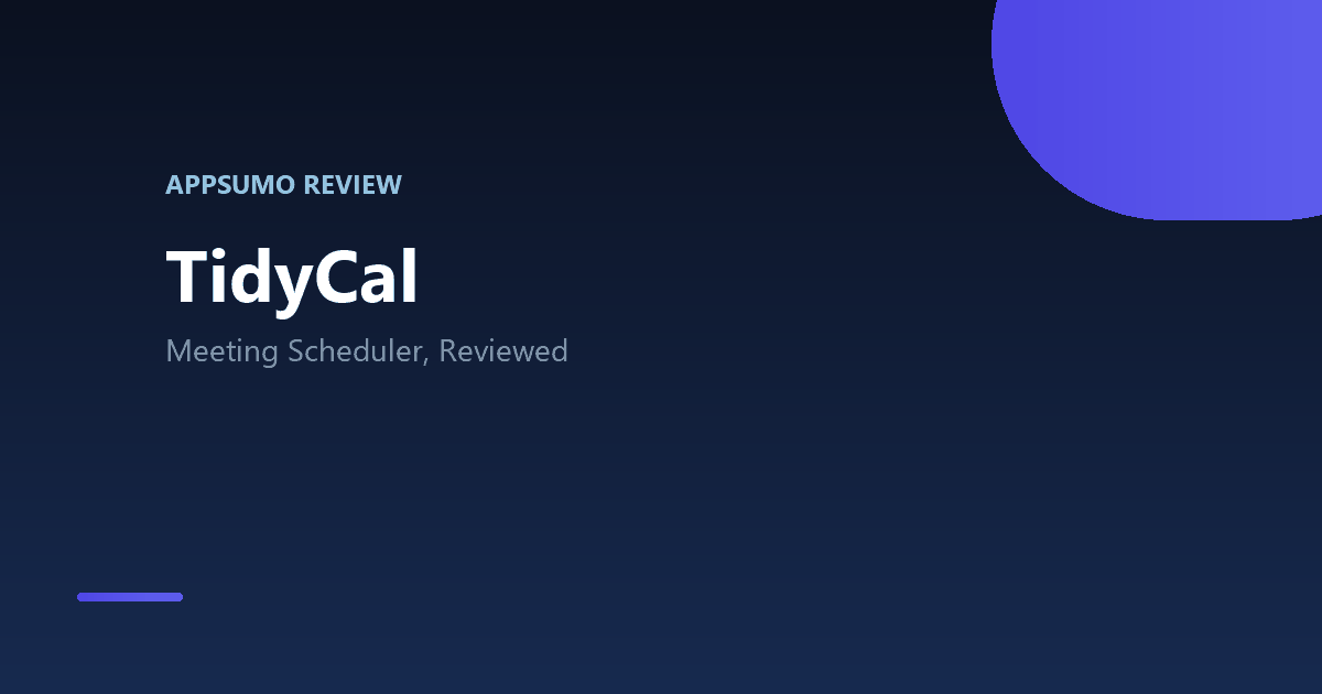 TidyCal AppSumo lifetime deal review