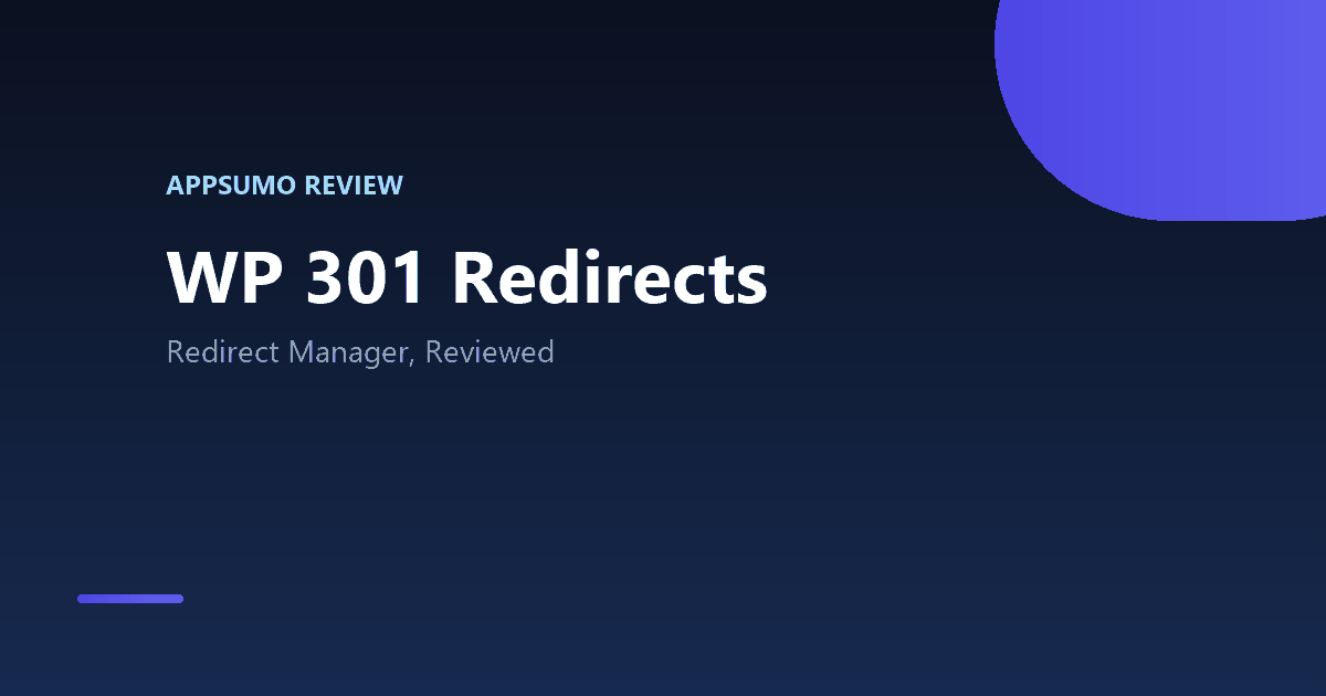 WP 301 Redirects AppSumo lifetime deal review
