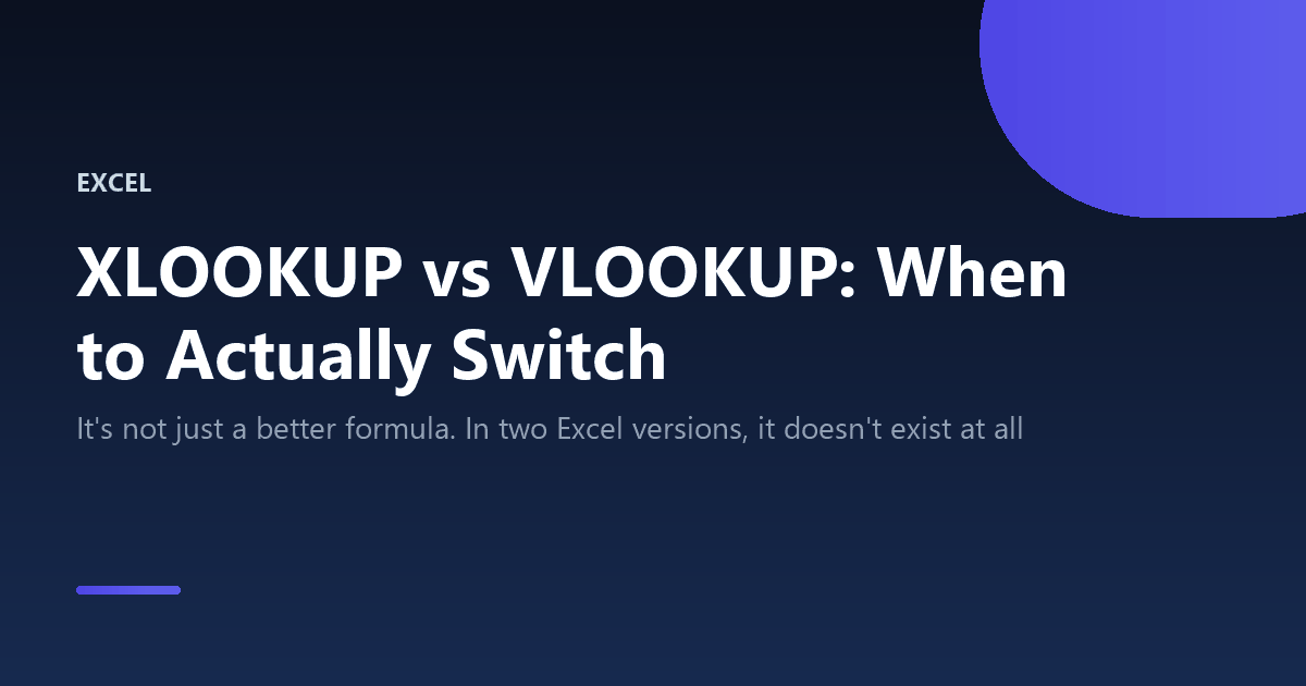 XLOOKUP versus VLOOKUP comparison and Excel version compatibility