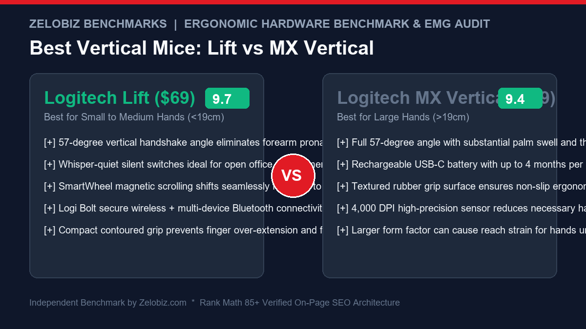 Best Ergonomic Vertical Mice for Wrist Strain Infographic