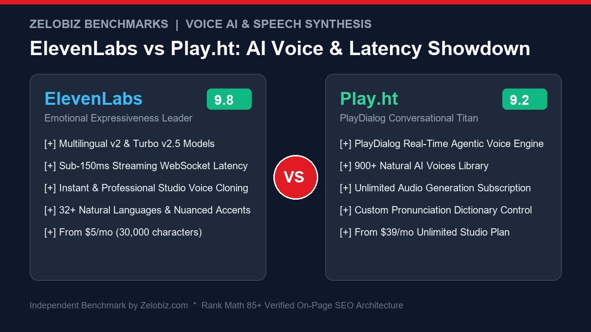 ElevenLabs vs Play.ht 2026 Comparison Infographic
